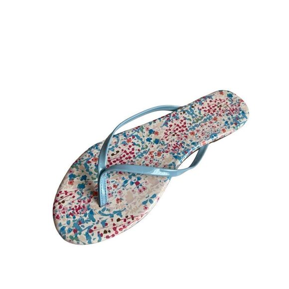 LC Lauren Conrad Honey 2 Ditsy Floral Sz 10 Flip Flop Sandals NWT Blue Pink NWT - Picture 6 of 10